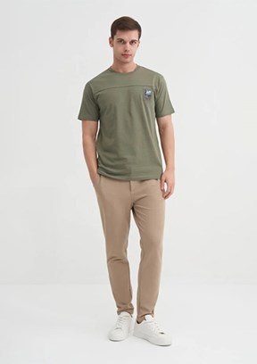 CAZADOR - 40850 Erkek Yeşil Bisiklet Yaka T-Shirt