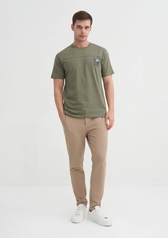 CAZADOR - 40850 Erkek Yeşil Bisiklet Yaka T-Shirt