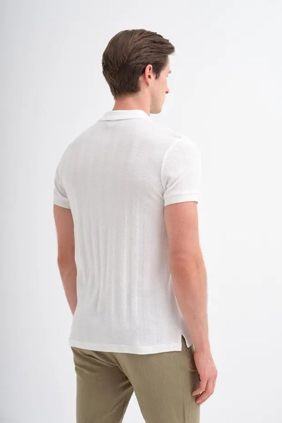CAZADOR - CAZ 41020 Erkek Beyaz Polo Yaka T-Shırt