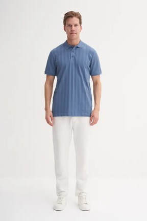 CAZADOR - CAZ 41020 Erkek İndigo Polo Yaka T-Shırt