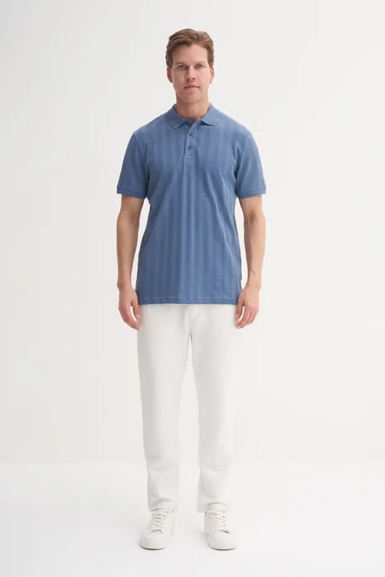 CAZADOR - CAZ 41020 Erkek İndigo Polo Yaka T-Shırt