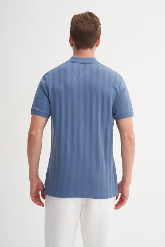CAZADOR - CAZ 41020 Erkek İndigo Polo Yaka T-Shırt
