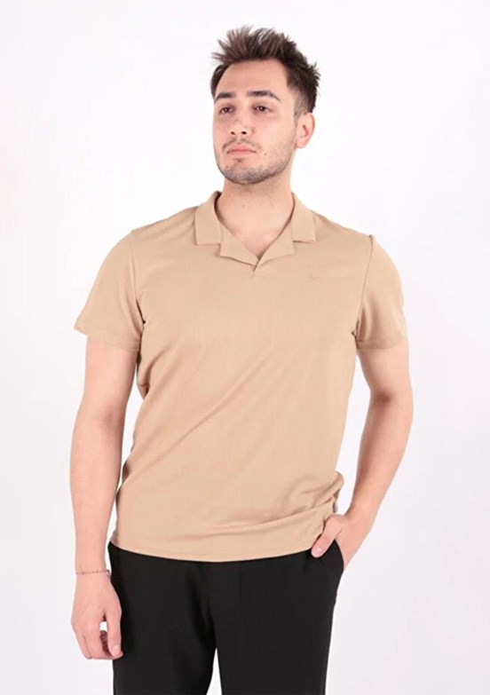 CAZADOR - 41830 Erkek Bej Bisiklet Yaka T-Shirt