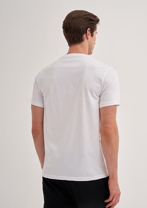 CAZADOR - 42330 Erkek Beyaz Bisiklet Yaka T-Shirt