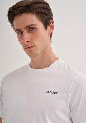 CAZADOR - 42330 Erkek Beyaz Bisiklet Yaka T-Shirt