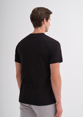 CAZADOR - 42330 Erkek Siyah Bisiklet Yaka T-Shirt