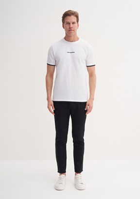 CAZADOR - 42430 Erkek Beyaz Bisiklet Yaka T-Shirt