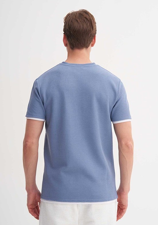 CAZADOR - 42430 Erkek Lacivert Bisiklet Yaka T-Shirt
