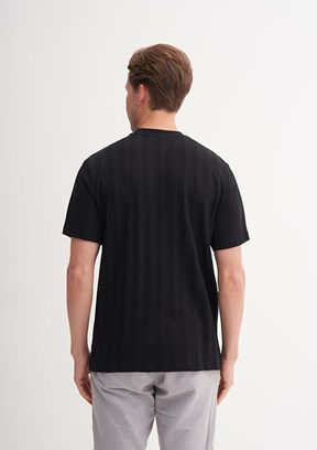 CAZADOR - 42770 Erkek Siyah Bisiklet Yaka T-Shirt