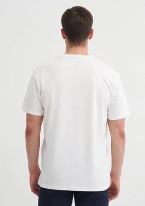 CAZADOR - 44170 Erkek Beyaz Bisiklet Yaka T-Shirt