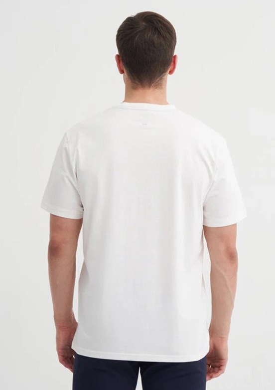 CAZADOR - 44170 Erkek Beyaz Bisiklet Yaka T-Shirt