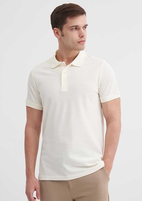 CAZADOR - 46130 Erkek Beyaz Polo Yaka T-Shirt