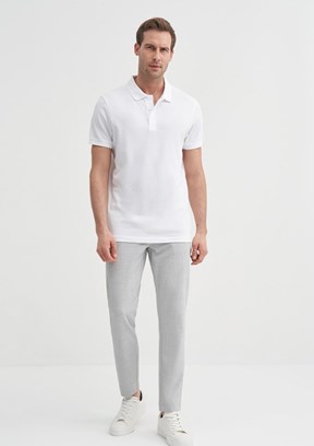 CAZADOR - 46130 Erkek Beyaz Polo Yaka T-Shirt