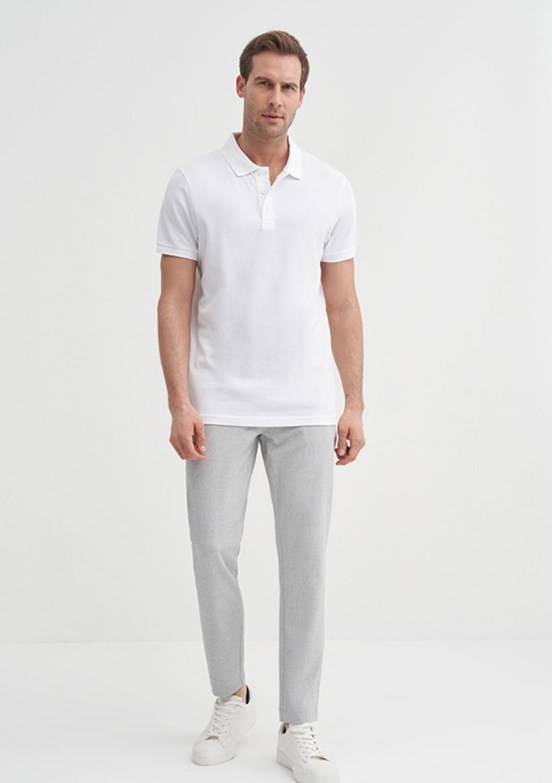 CAZADOR - 46130 Erkek Beyaz Polo Yaka T-Shirt
