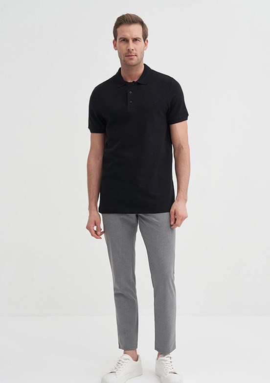 CAZADOR - 46130 Erkek Siyah Polo Yaka T-Shirt