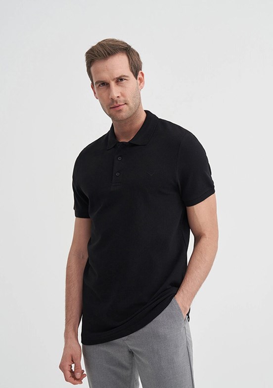CAZADOR - 46130 Erkek Siyah Polo Yaka T-Shirt