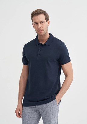 CAZADOR - 46130 Erkek Lacivert Polo Yaka T-Shirt