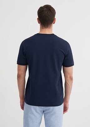 CAZADOR - 46200 Erkek Lacivert Bisiklet Yaka T-Shirt