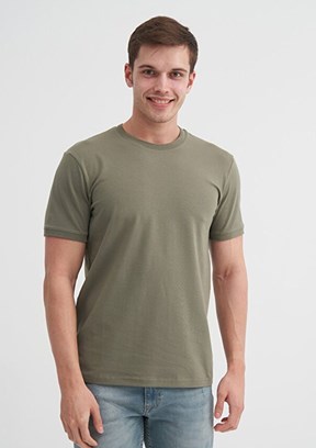 CAZADOR - 46200 Erkek Yeşil Bisiklet Yaka T-Shirt
