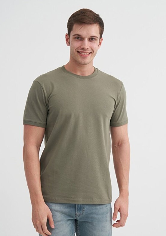 CAZADOR - 46200 Erkek Yeşil Bisiklet Yaka T-Shirt