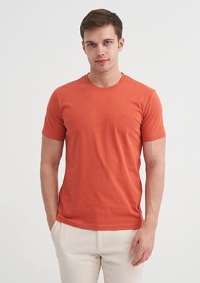 CAZADOR - 46230 Erkek Turuncu Bisiklet Yaka T-Shirt