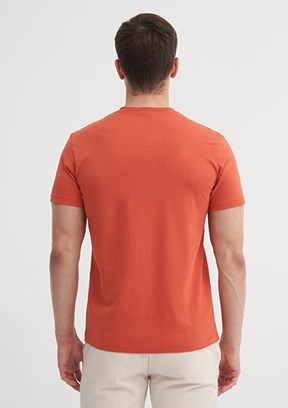 CAZADOR - 46230 Erkek Turuncu Bisiklet Yaka T-Shirt