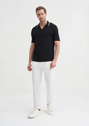 CAZADOR - 30370 Erkek Siyah Triko T-Shirt