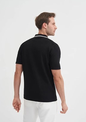 CAZADOR - 30370 Erkek Siyah Triko T-Shirt