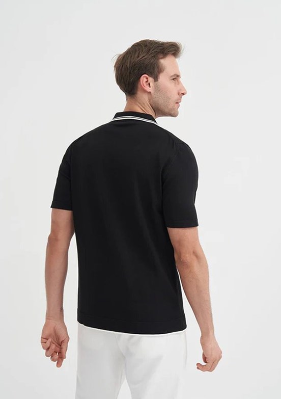 CAZADOR - 30370 Erkek Siyah Triko T-Shirt