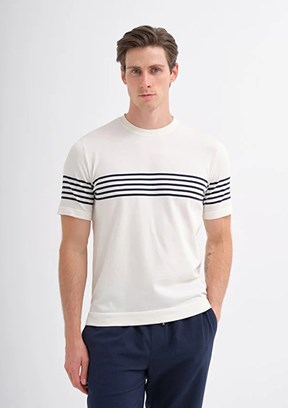 CAZADOR - 30400 Erkek Beyaz Triko T-Shirt