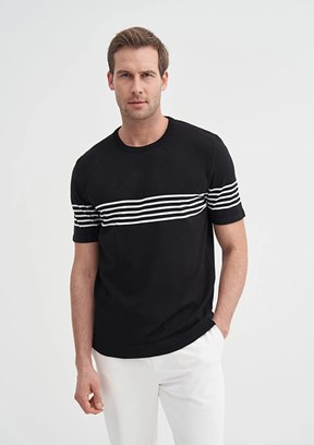 CAZADOR - 30400 Erkek Siyah Triko T-Shirt