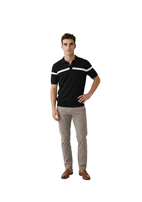 CAZADOR - 34235 Erkek Siyah Triko T-Shirt