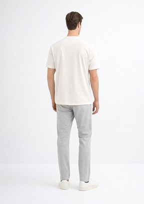 CAZADOR - 44105 Erkek Beyaz Bisiklet Yaka T-Shirt