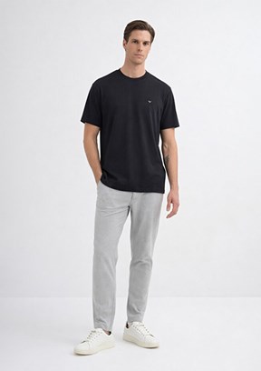 CAZADOR - 44105 Erkek Siyah Bisiklet Yaka T-Shirt