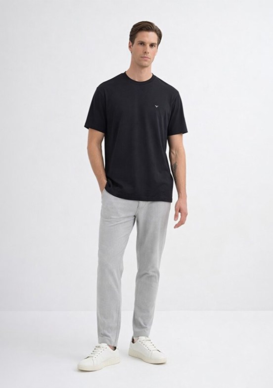 CAZADOR - 44105 Erkek Siyah Bisiklet Yaka T-Shirt