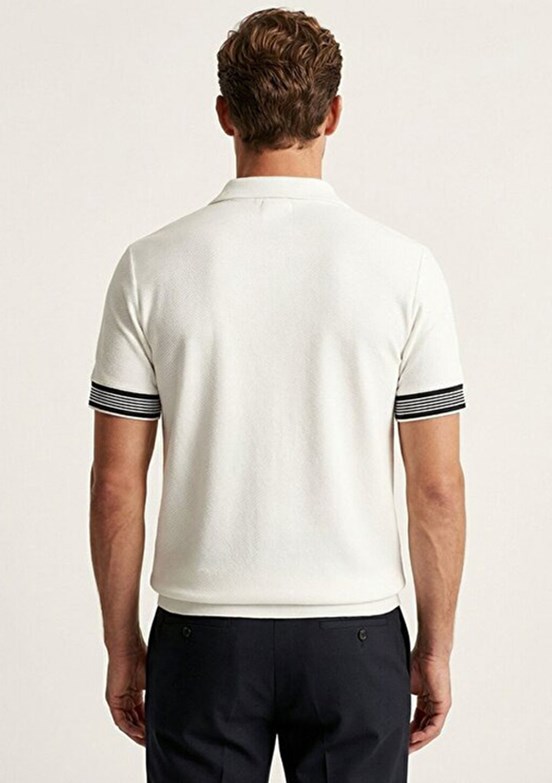 CAZADOR - 44715 Erkek Beyaz Polo Yaka T-Shirt