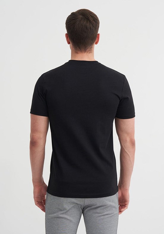 CAZADOR - 46240 Erkek Siyah V Yaka T-Shirt