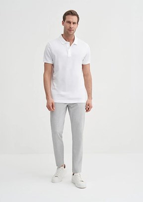 CAZADOR - CAZ 46130 Erkek Beyaz Polo Yaka T-Shırt