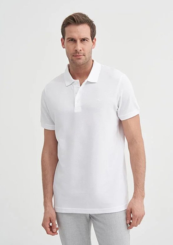CAZADOR - CAZ 46130 Erkek Beyaz Polo Yaka T-Shırt