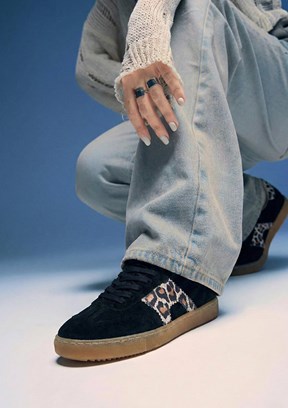 FLOOR Siyah-Leopar Kadın Casual Ayakkabı