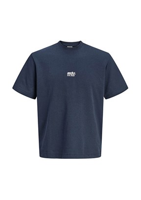 JACK JONES Jcobreeze - 12298989 Erkek Lacivert Baskılı T-Shirt