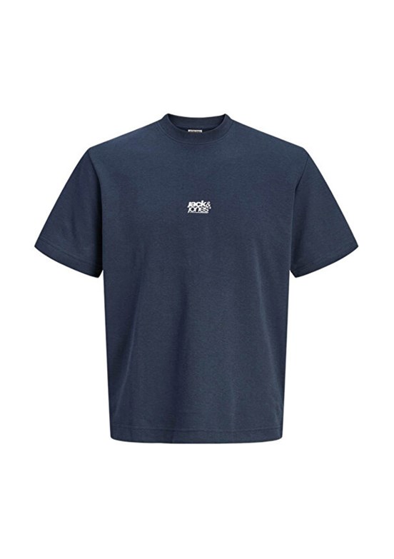 JACK JONES Jcobreeze - 12298989 Erkek Lacivert Baskılı T-Shirt