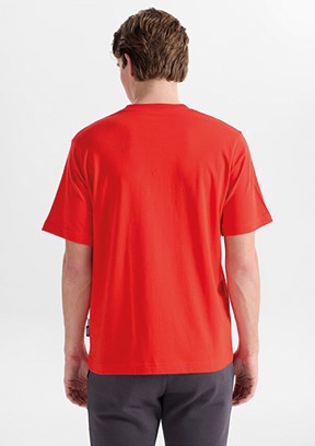 JACK JONES Jcoclub - 12298984 Erkek Kırmızı Baskılı T-Shirt