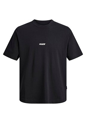 JACK JONES Jcoclub - 12298984 Erkek Siyah Baskılı T-Shirt