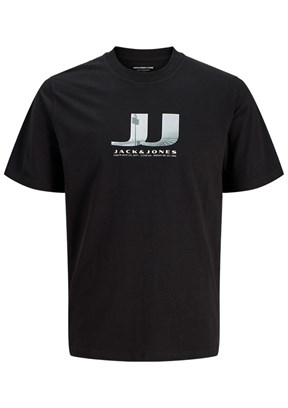 JACK JONES Jcodust - 12297849 Erkek Siyah Baskılı T-Shirt