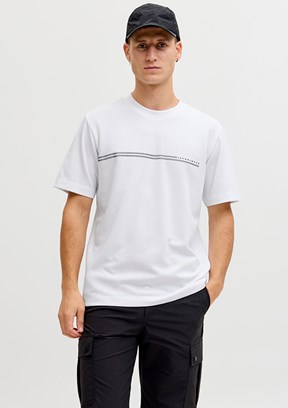 JACK JONES Beyaz Erkek Baskılı T-Shirt
