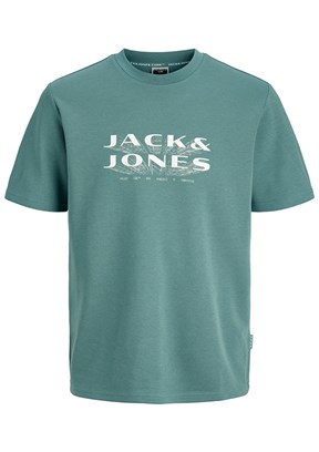 JACK JONES -12289880  jcofusion Erkek Mavi Bisiklet Yaka T-Shirt