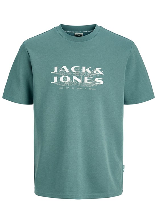 JACK JONES -12289880  jcofusion Erkek Mavi Bisiklet Yaka T-Shirt
