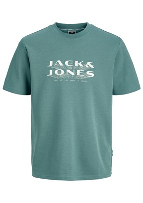 JACK JONES -12289880  jcofusion Erkek Mavi Bisiklet Yaka T-Shirt