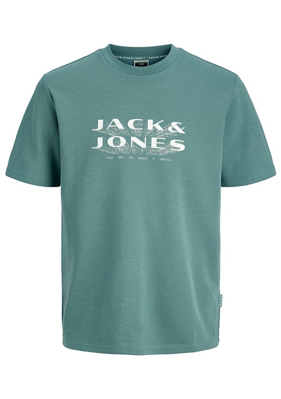 JACK JONES -12289880  jcofusion Erkek Mavi Bisiklet Yaka T-Shirt